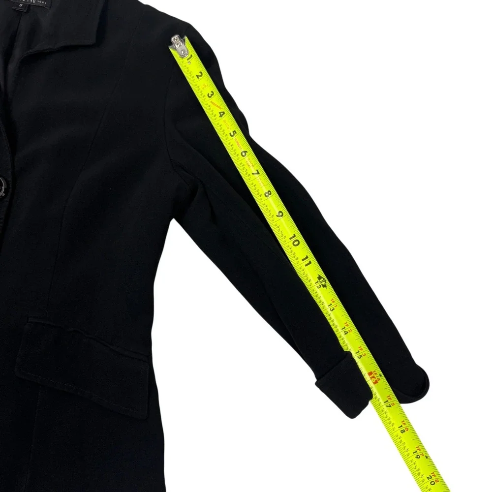 Lafayette 148 New York Blazer Women‎ 6 Black 3-Button 3/4 Sleeve Tailored Jacket